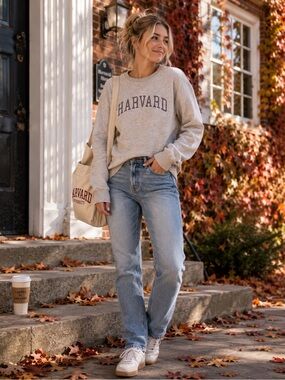 Harvard University Marled Crewneck Sweatshirt Sweater Women’s M Collegiate